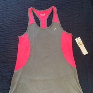 HEAD Dry Motion Slim Sleeveless Tank Top in Hot Pink and Gray NWT size medium